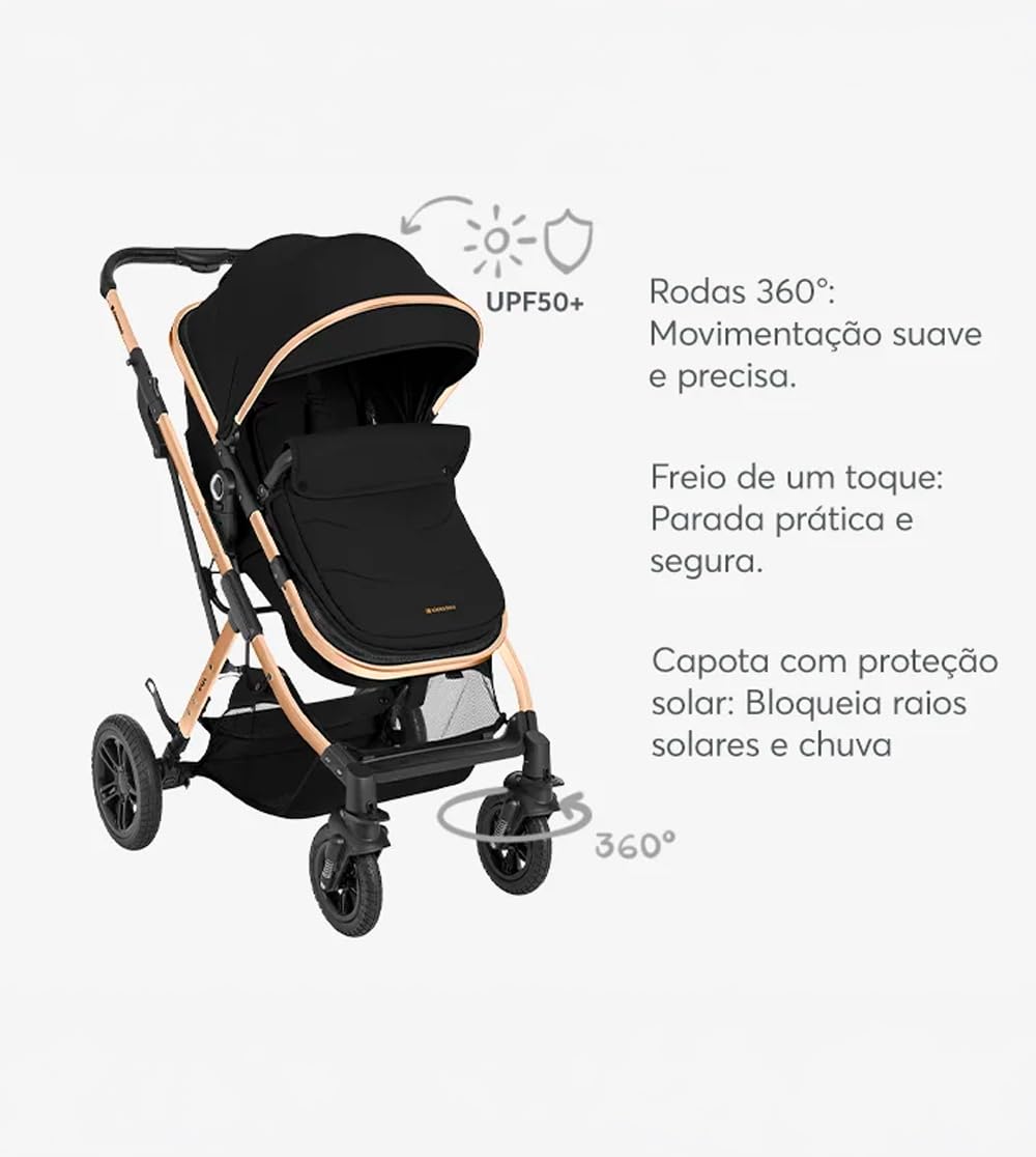 Kikkaboo Kaia 3 em 1 cadeira de passeio, adaptador, assento